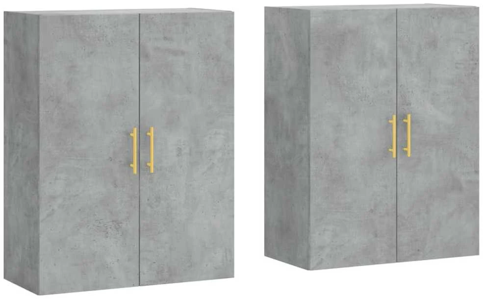 Prie sienos montuojamos spintelės, 2vnt., betono, 69,5x34x90cm