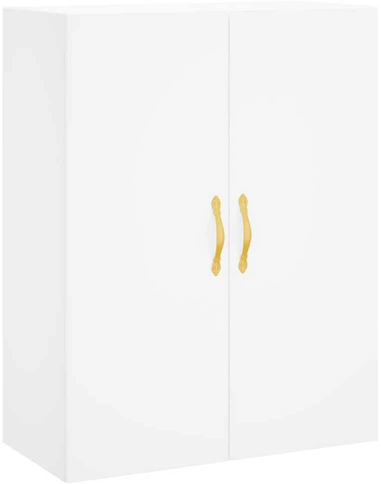 Prie sienos montuojamos spintelės, 2vnt., baltos, 69,5x34x90cm