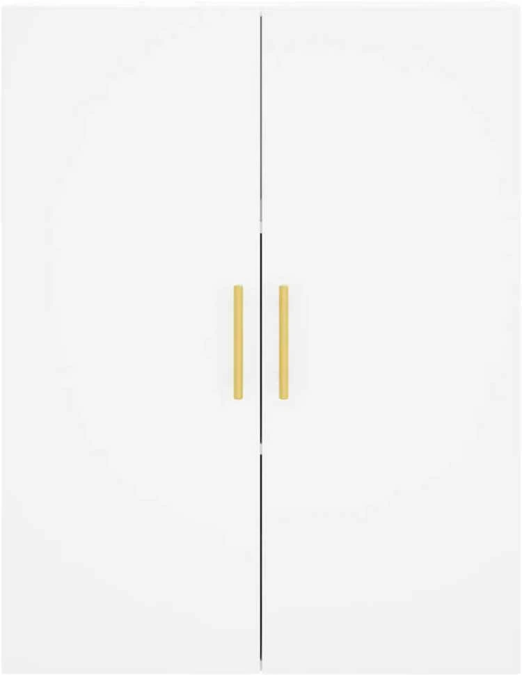 Prie sienos montuojamos spintelės, 2vnt., baltos, 69,5x34x90cm