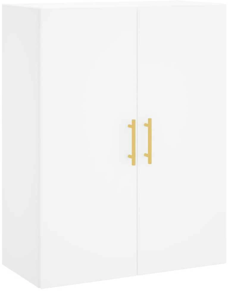 Prie sienos montuojamos spintelės, 2vnt., baltos, 69,5x34x90cm