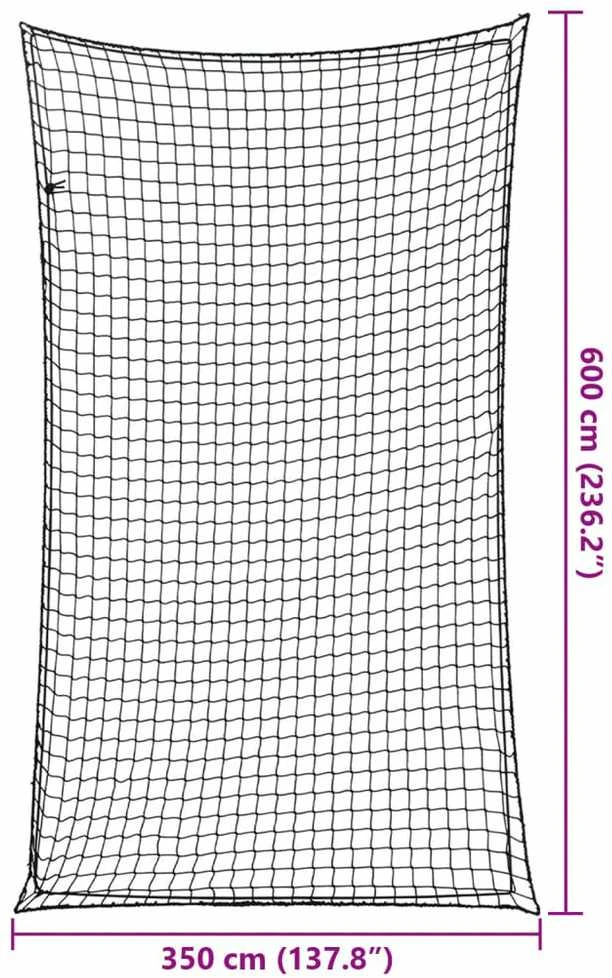 Priekabos tinklas su elastine virve, juodas, 6x3,5m, PP