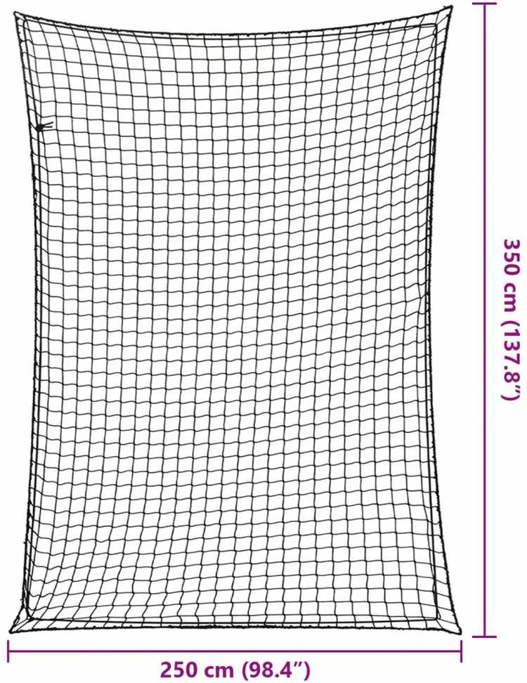Priekabos tinklas su elastine virve, juodas, 3,5x2,5m, PP