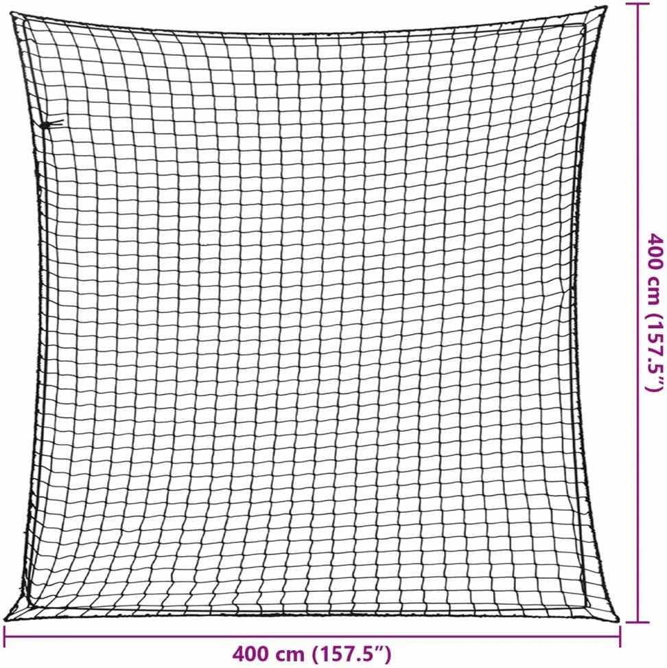 Priekabos tinklas su elastine virve, juodas, 4x4m, PP