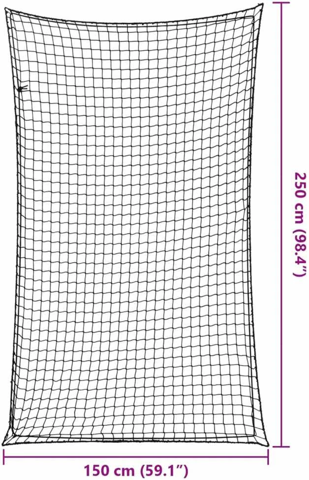 Priekabos tinklas su elastine virve, juodas, 2,5x1,5m, PP