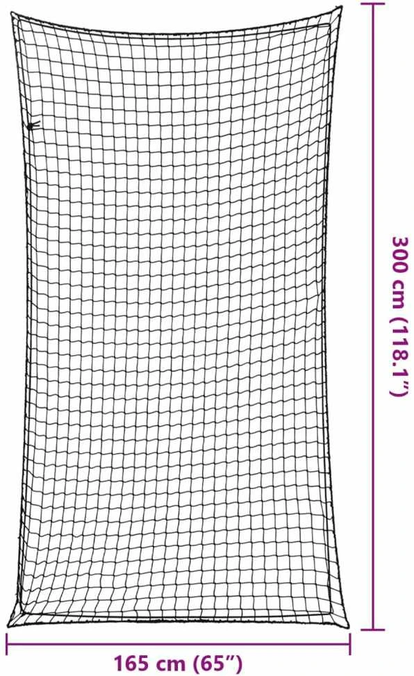 Priekabos tinklas su elastine virve, juodas, 3x1,65m, PP