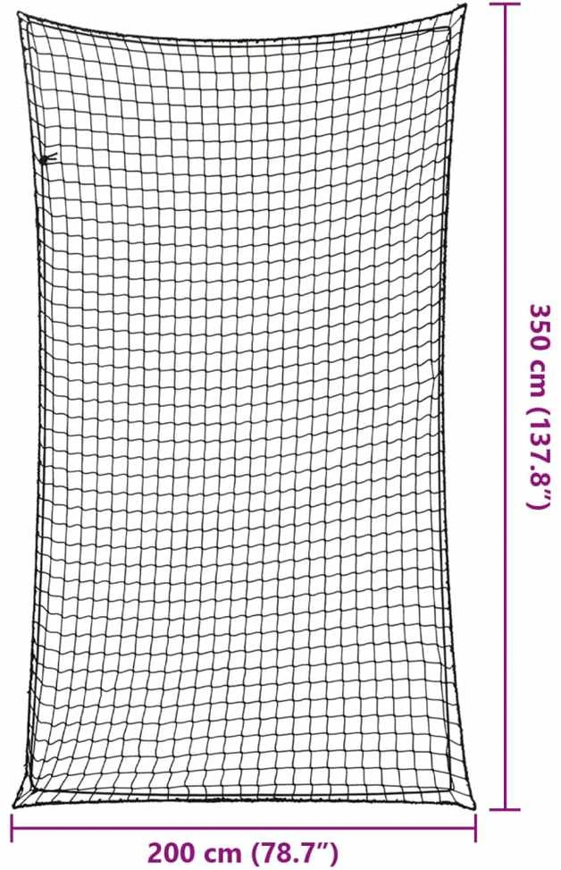 Priekabos tinklas su elastine virve, juodas, 3,5x2m, PP
