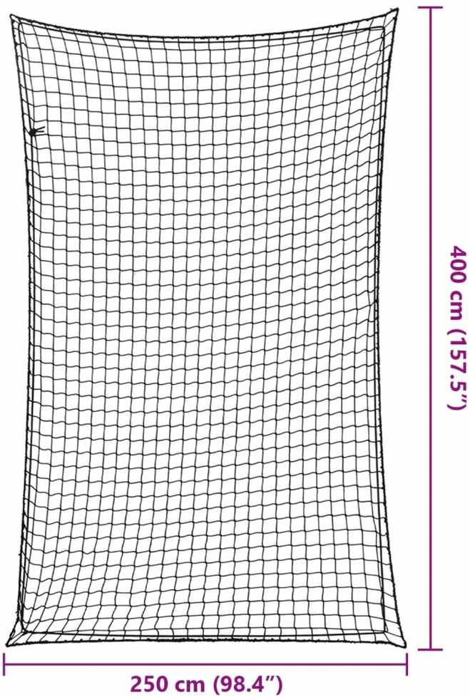 Priekabos tinklas su elastine virve, juodas, 4x2,5m, PP