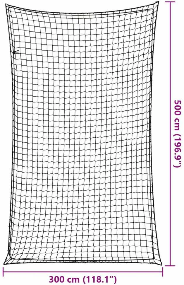 Priekabos tinklas su elastine virve, juodas, 5x3m, PP