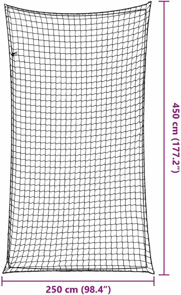 Priekabos tinklas su elastine virve, juodas, 4,5x2,5m, PP