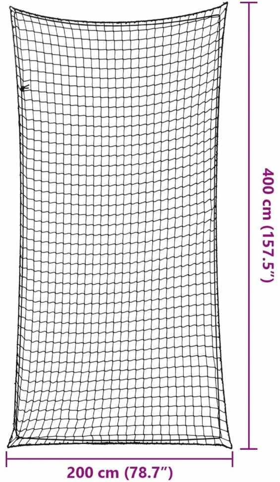 Priekabos tinklas su elastine virve, juodas, 4x2m, PP