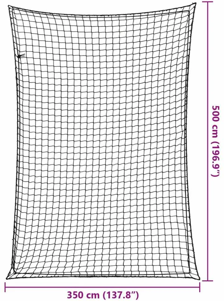 Priekabos tinklas su elastine virve, juodas, 5x3,5m, PP