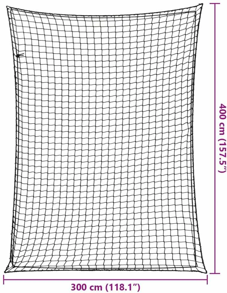 Priekabos tinklas su elastine virve, juodas, 4x3m, PP