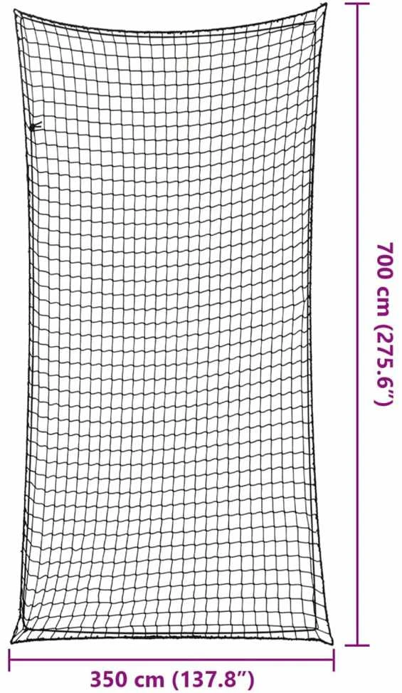 Priekabos tinklas su elastine virve, juodas, 7x3,5m, PP