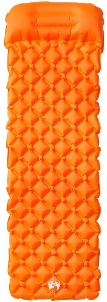 Pripučiamas stovyklavimo čiužinys su pagalve, oranžinis