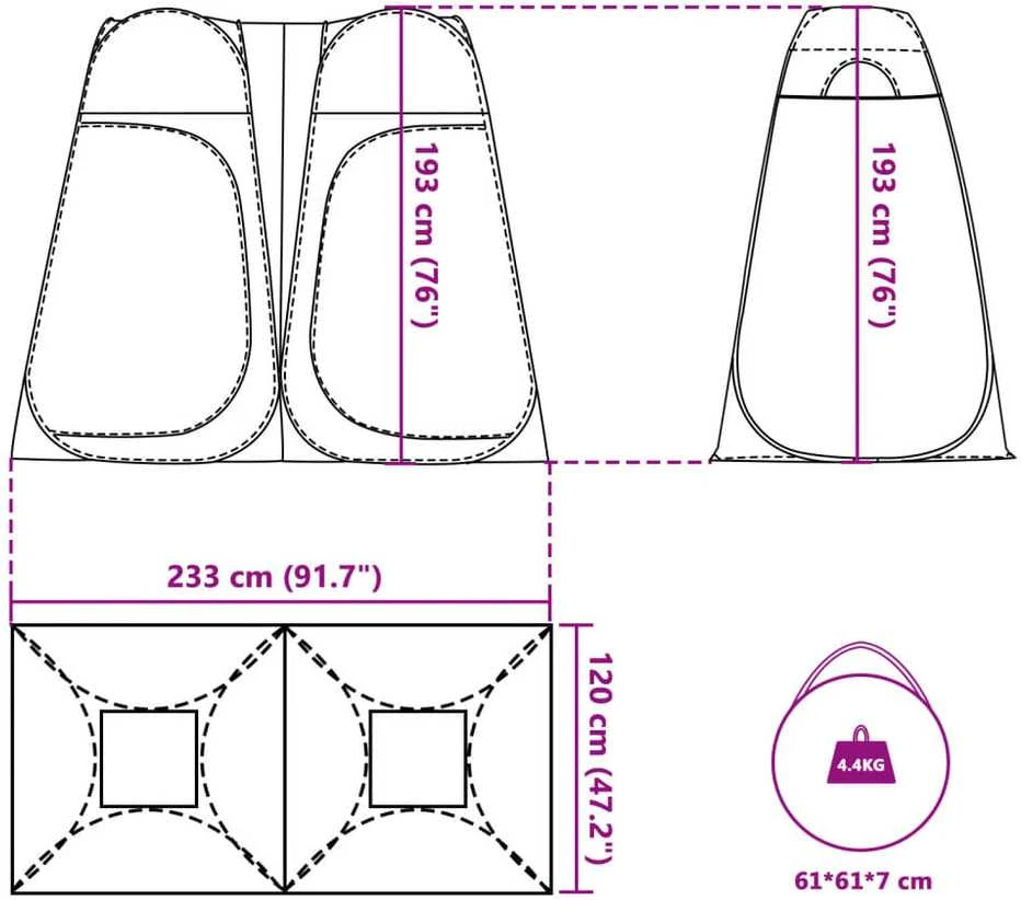Privatumo suteikianti palapinė, žalia, išskleidžiama