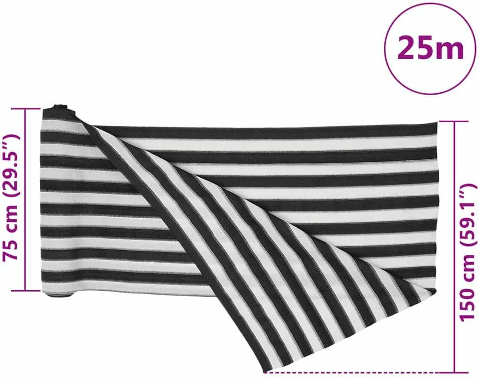 Privatumo suteikiantis tinklelis, antracito/baltas, 1,5x25m