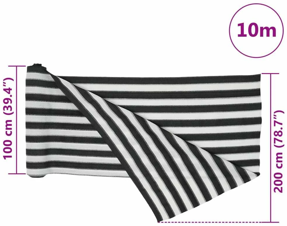 Privatumo suteikiantis tinklelis, antracito/baltas, 2x10m