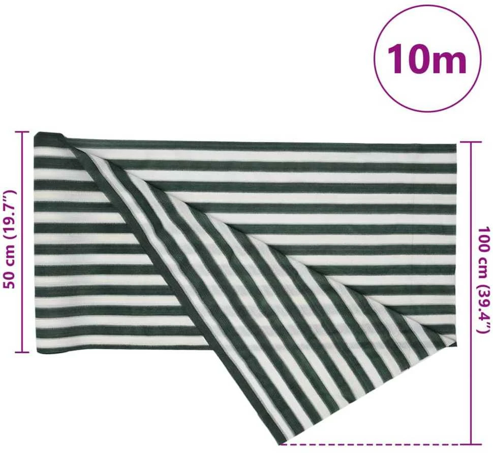 Privatumo suteikiantis tinklelis, žalias ir baltas, 1x10m, HDPE