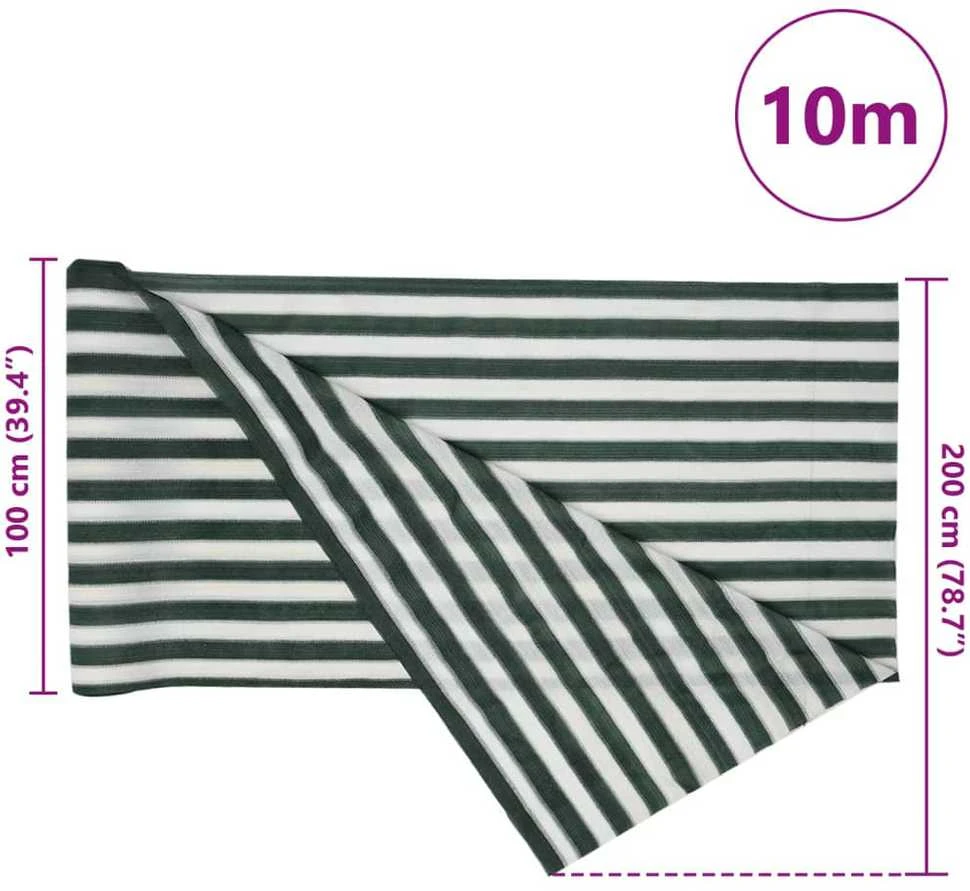 Privatumo suteikiantis tinklelis, žalias/baltas, 2x10m, HDPE