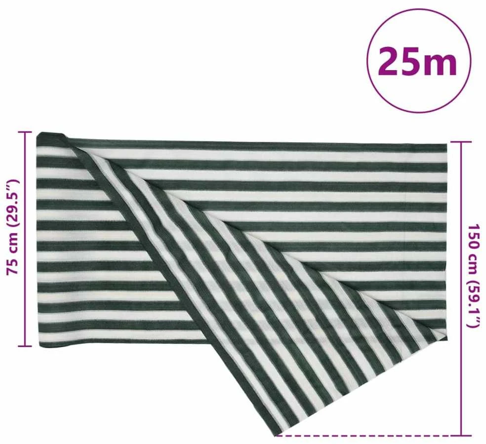 Privatumo suteikiantis tinklelis, žalias/baltas, 1,5x25m, HDPE