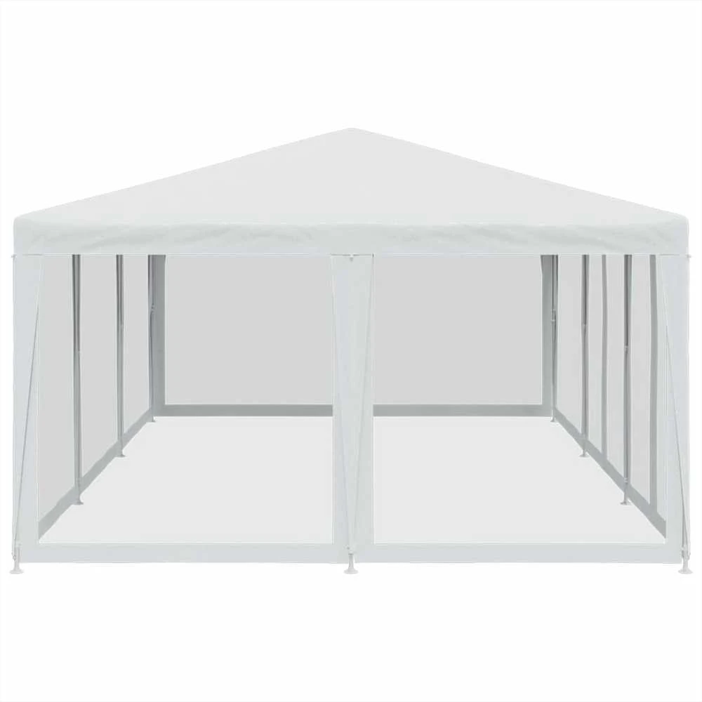 Proginė palapinė su 10 tinklinėmis sienomis, balta, 6x4m, HDPE