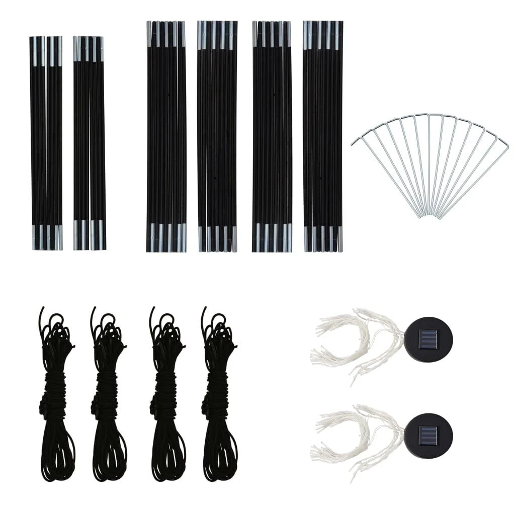 Proginė palapinė su LED/4 sienomis, kamufliažinė, 3,6x3,6x2,3m