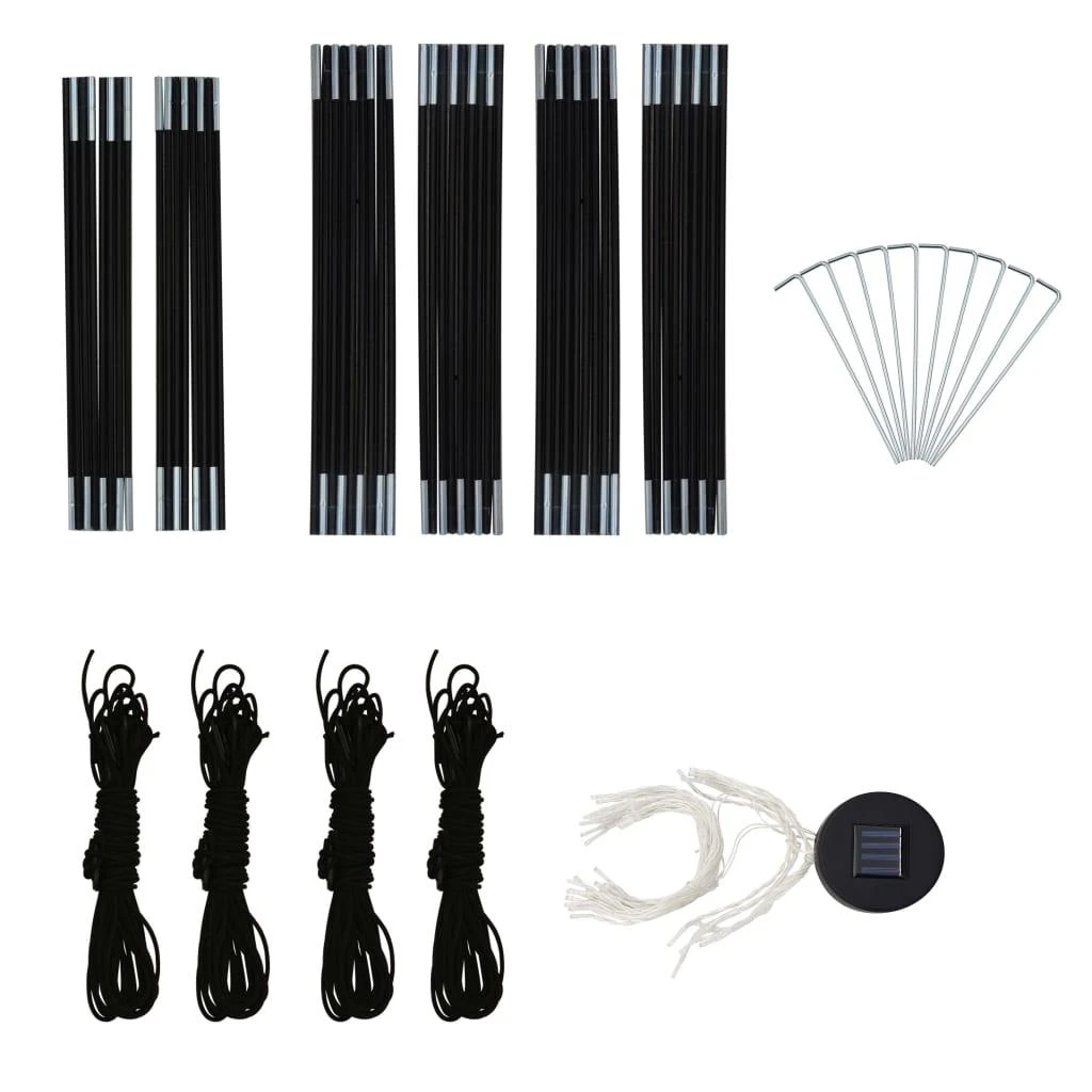 Proginė palapinė su LED ir 4 sienomis, mėlyna, 3,6x3,6x2,3m