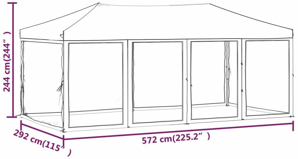 Proginė palapinė su šoninėmis sienomis, taupe, 3x6m