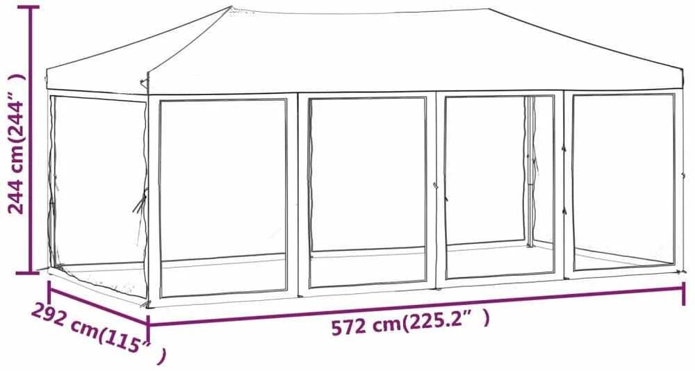 Proginė palapinė su šoninėmis sienomis, balta, 3x6m