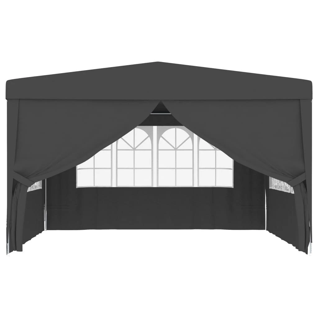 Proginė palapinė su šoninėmis sienomis, antracito, 4x4m, 90g/m²