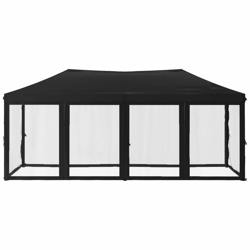 Proginė palapinė su šoninėmis sienomis, juoda, 3x6m