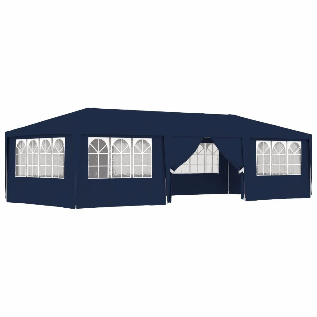 Proginė palapinė su šoninėmis sienomis, mėlyna, 4x9m, 90g/m²