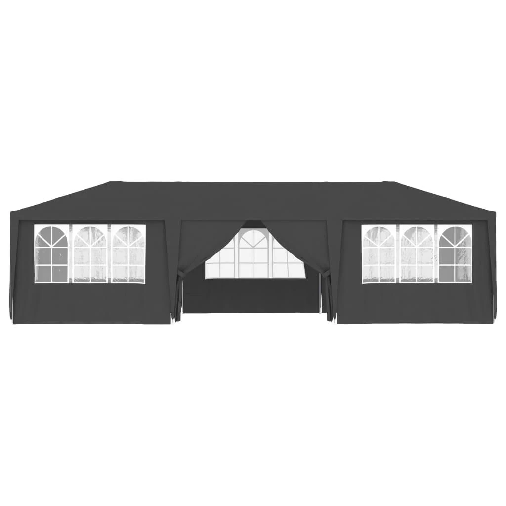 Proginė palapinė su šoninėmis sienomis, antracito, 4x9m, 90g/m²