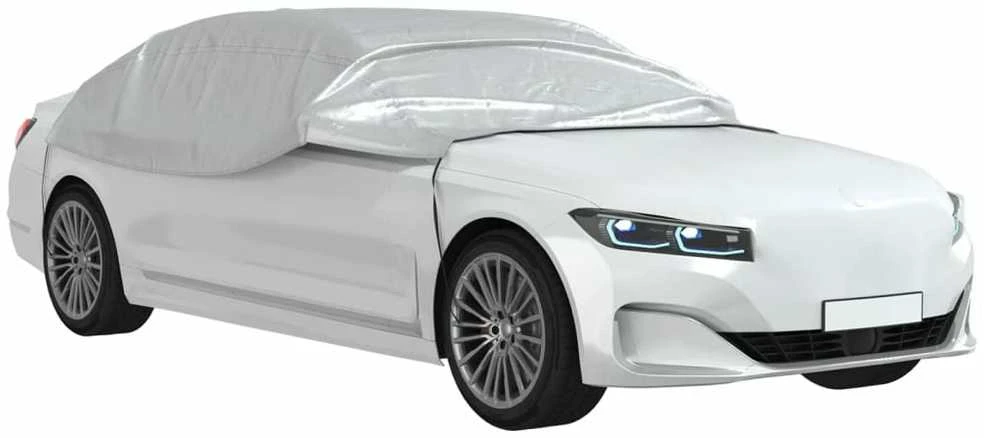 Pusės automobilio uždangalas su kabliukais, sidabrinis, L