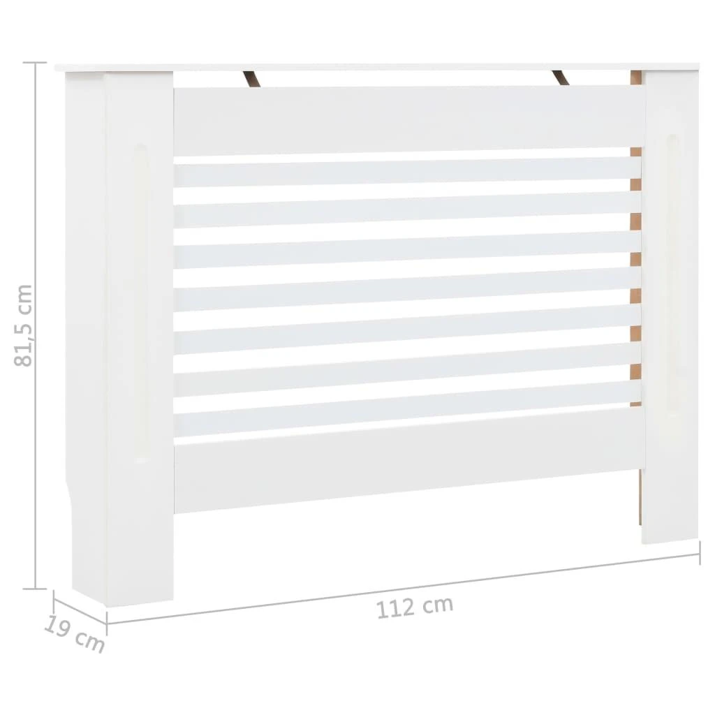 Radiatoriaus uždangalai, 2vnt., balti, 112x19x81,5cm, MDF