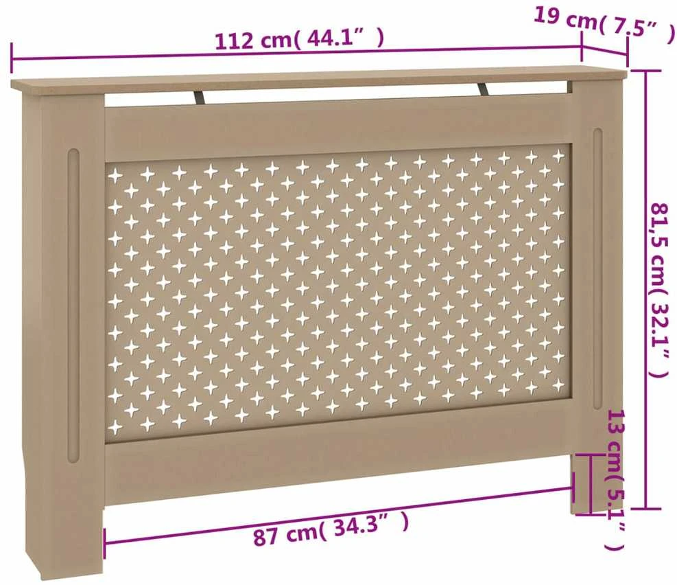 Radiatoriaus uždangalas, 112x19x81,5cm, MDF