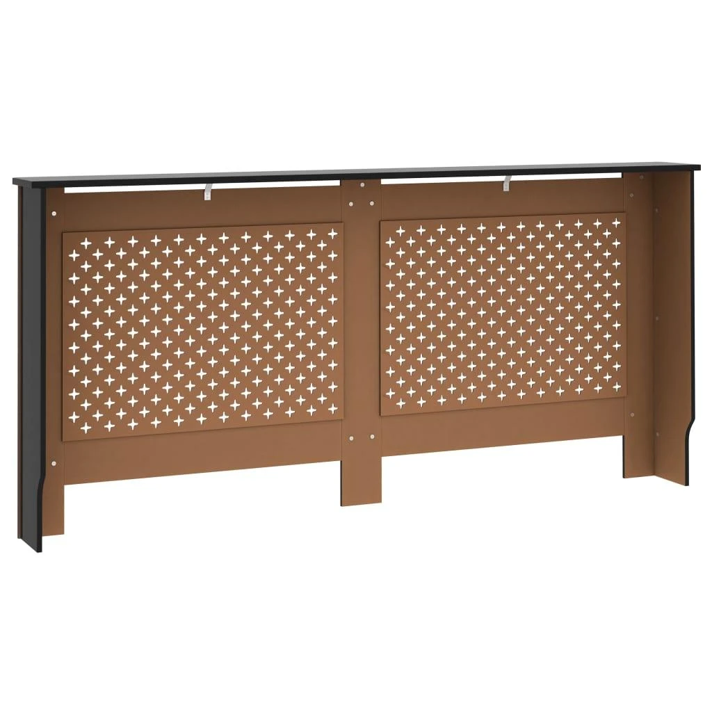 Radiatoriaus uždangalas, juodos spalvos, 172x19x81,5cm, MDF