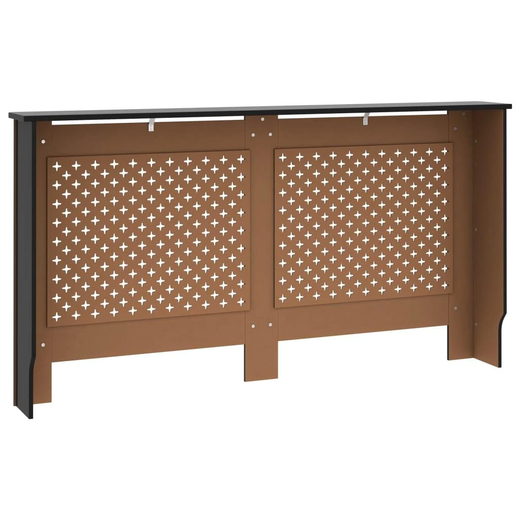 Radiatoriaus uždangalas, juodos spalvos, 152x19x81,5cm, MDF