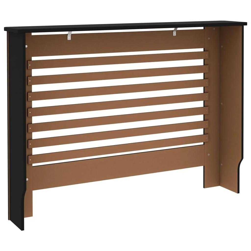 Radiatoriaus uždangalas, juodos spalvos, 112x19x81,5cm, MDF