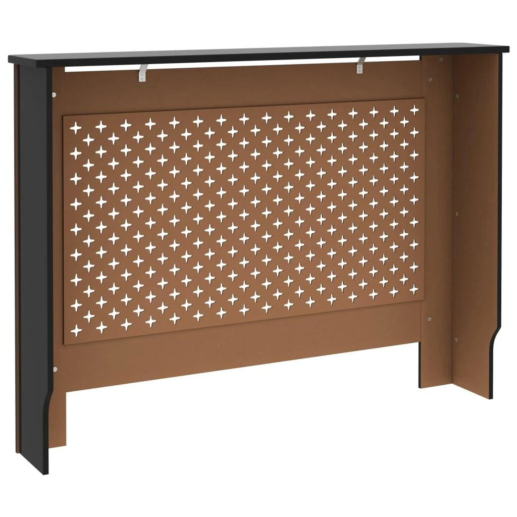 Radiatoriaus uždangalas, juodos spalvos, 112x19x81,5cm, MDF