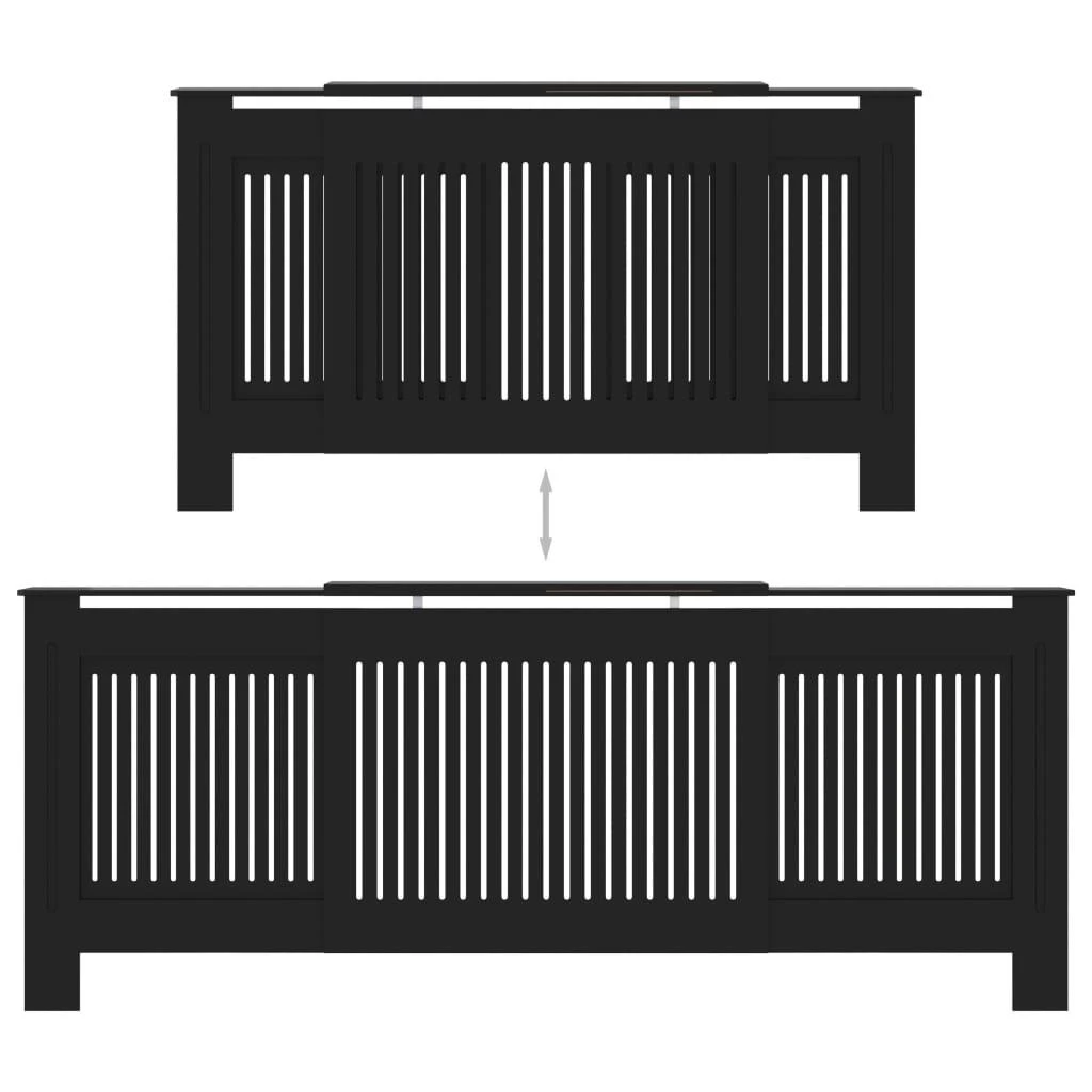 Radiatoriaus uždangalas, juodos spalvos, 205cm, MDF