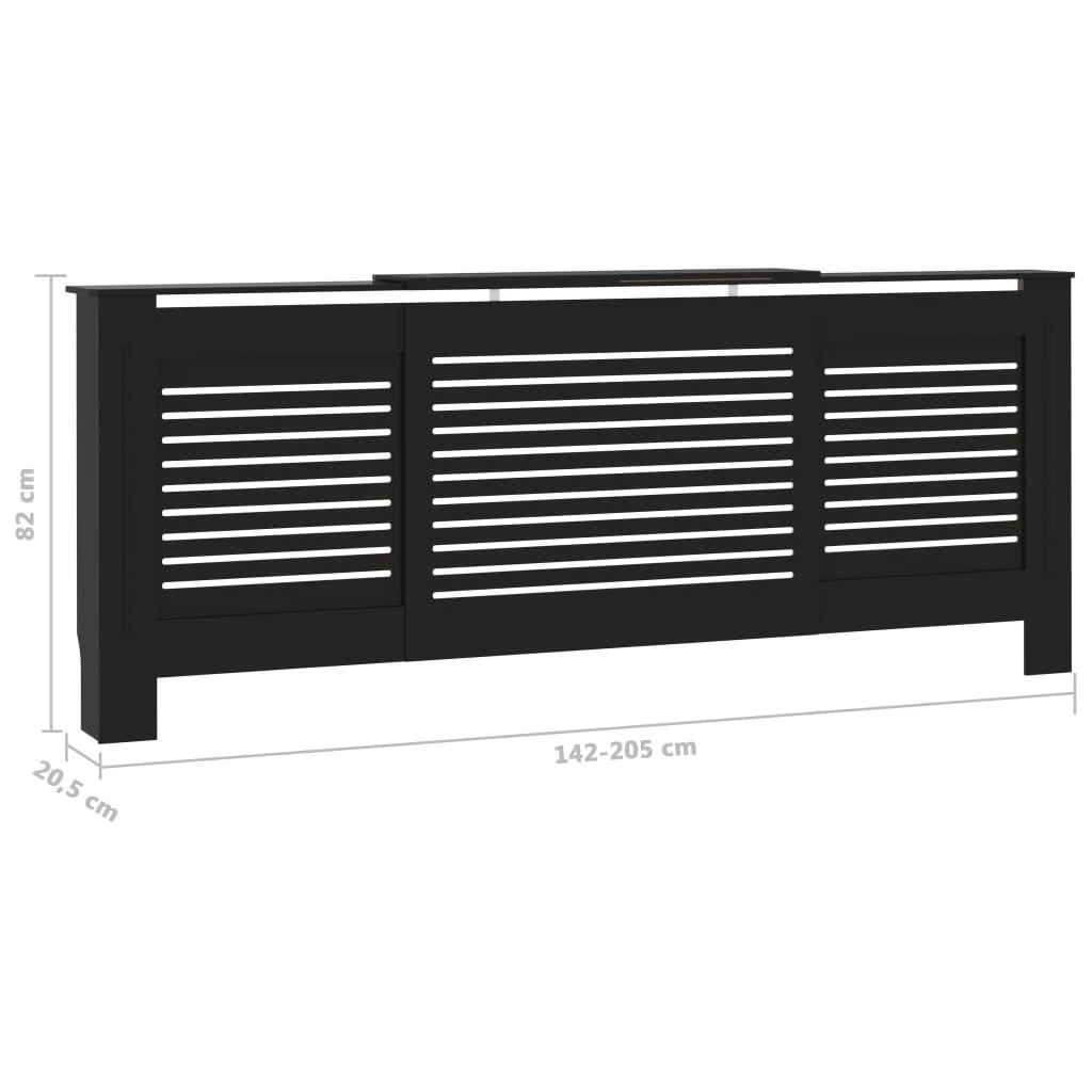 Radiatoriaus uždangalas, juodos spalvos, 205cm, MDF