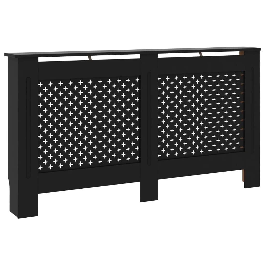 Radiatoriaus uždangalas, juodos spalvos, 152x19x81,5cm, MDF