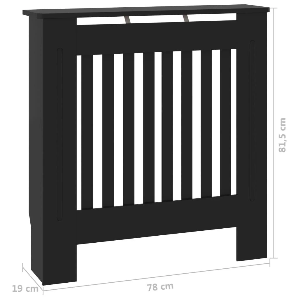 Radiatoriaus uždangalas, juodos spalvos, 78cm, MDF