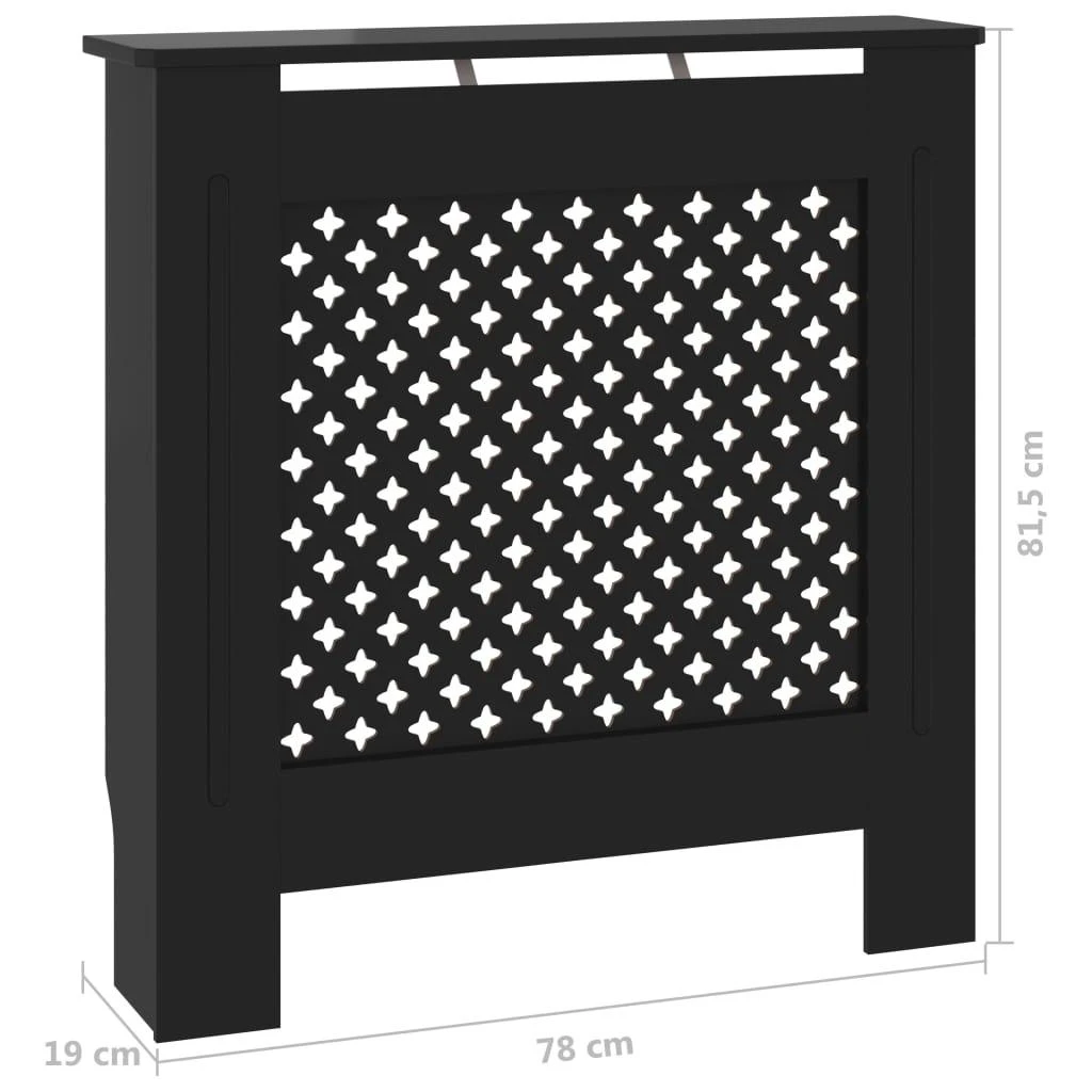Radiatoriaus uždangalas, juodos spalvos, 78cm, MDF