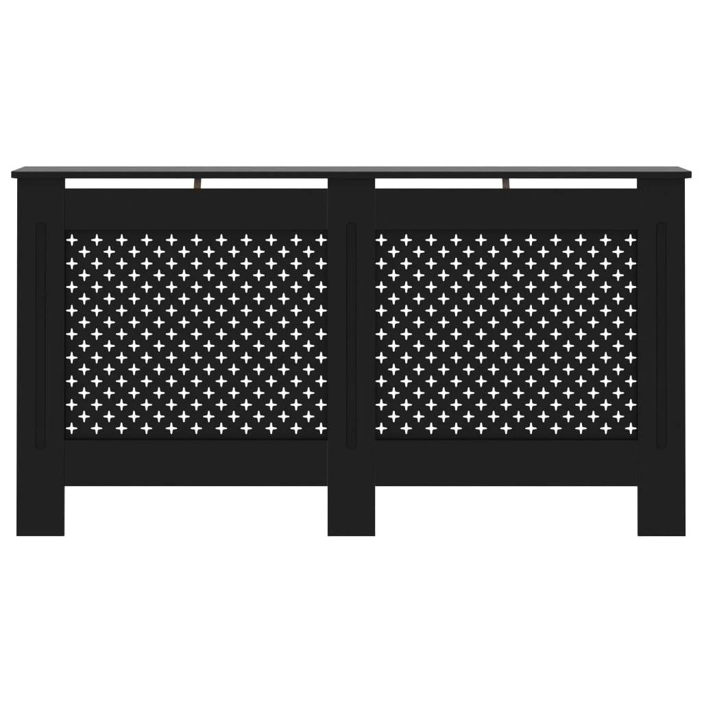 Radiatoriaus uždangalas, juodos spalvos, 152x19x81,5cm, MDF