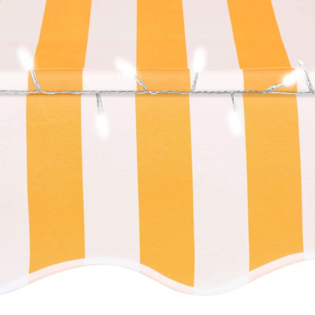 Rankinė ištraukiama markizė su LED, balta ir oranžinė, 100cm