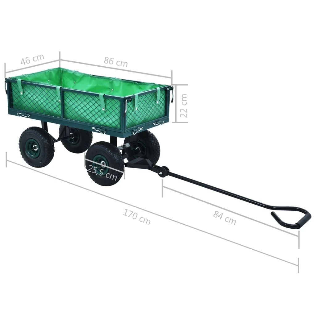 Rankinis sodo vežimėlis, žalios spalvos, 250kg