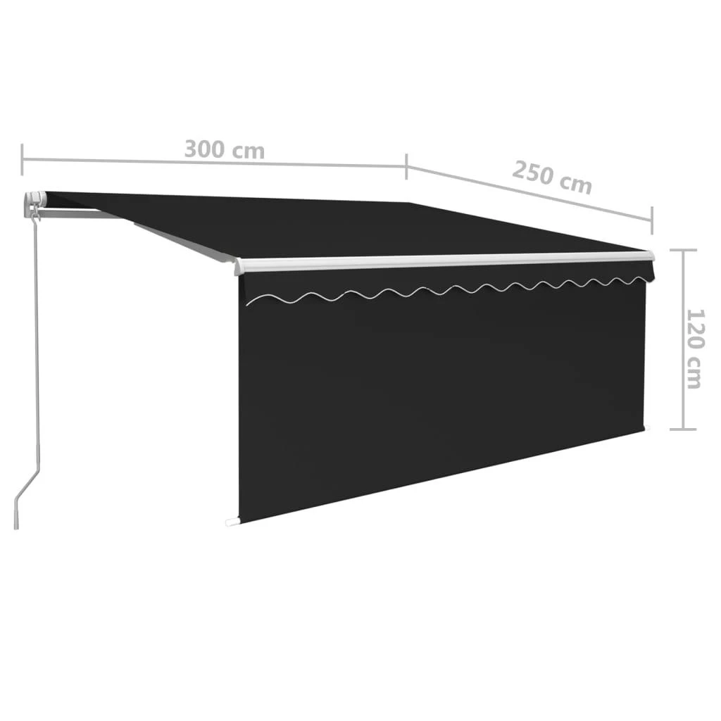 Rankiniu būdu ištraukiama markizė, antracito, 3x2,5m