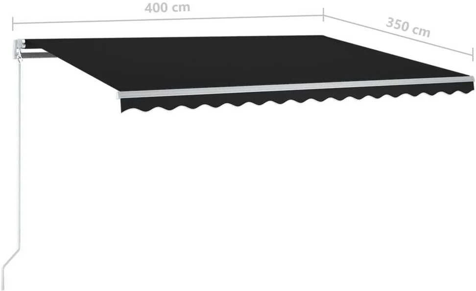 Rankiniu būdu ištraukiama markizė, antracito spalvos, 400x350cm